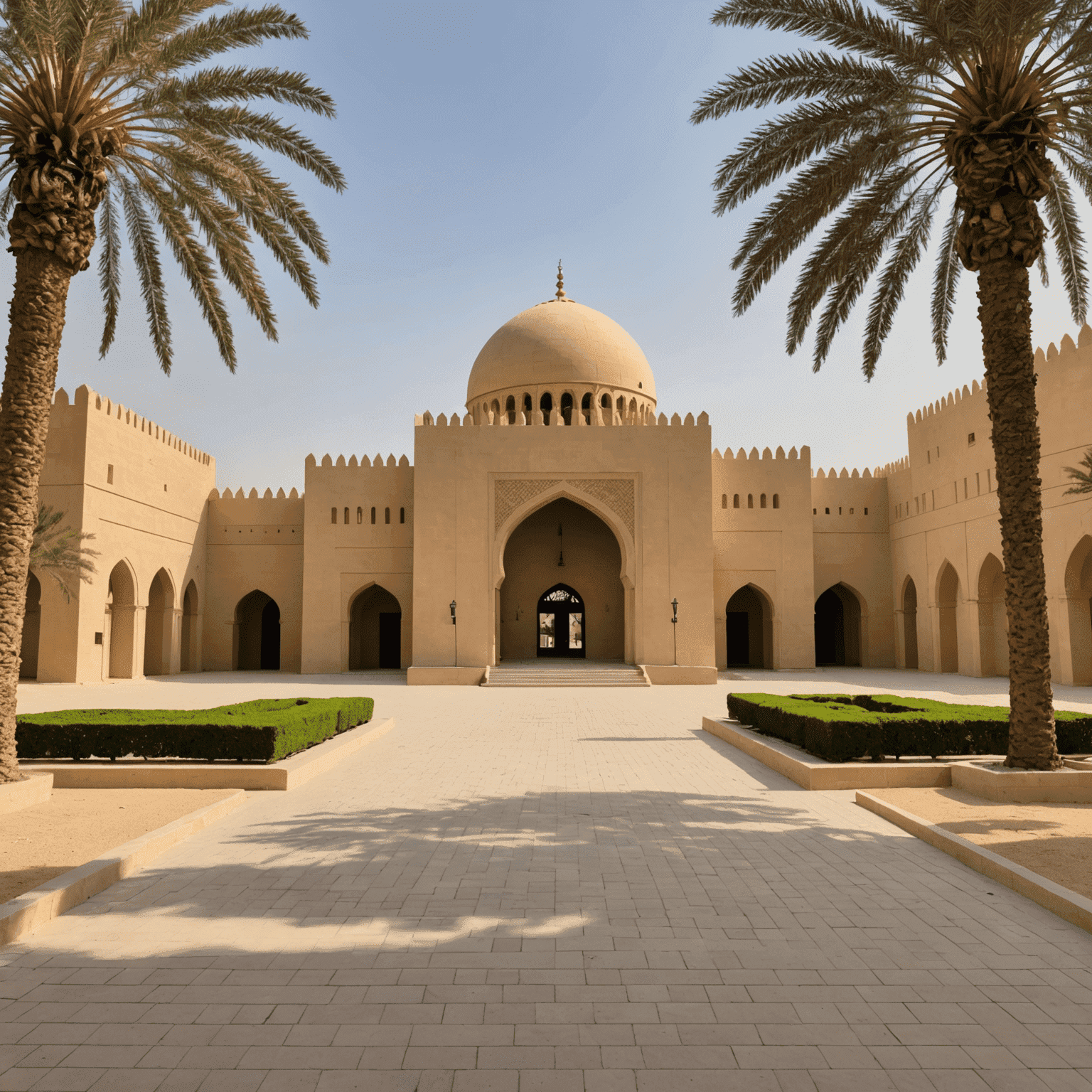 View of the Al Ain Palace Museum, a beautifully preserved former residence of the UAE's founding father
